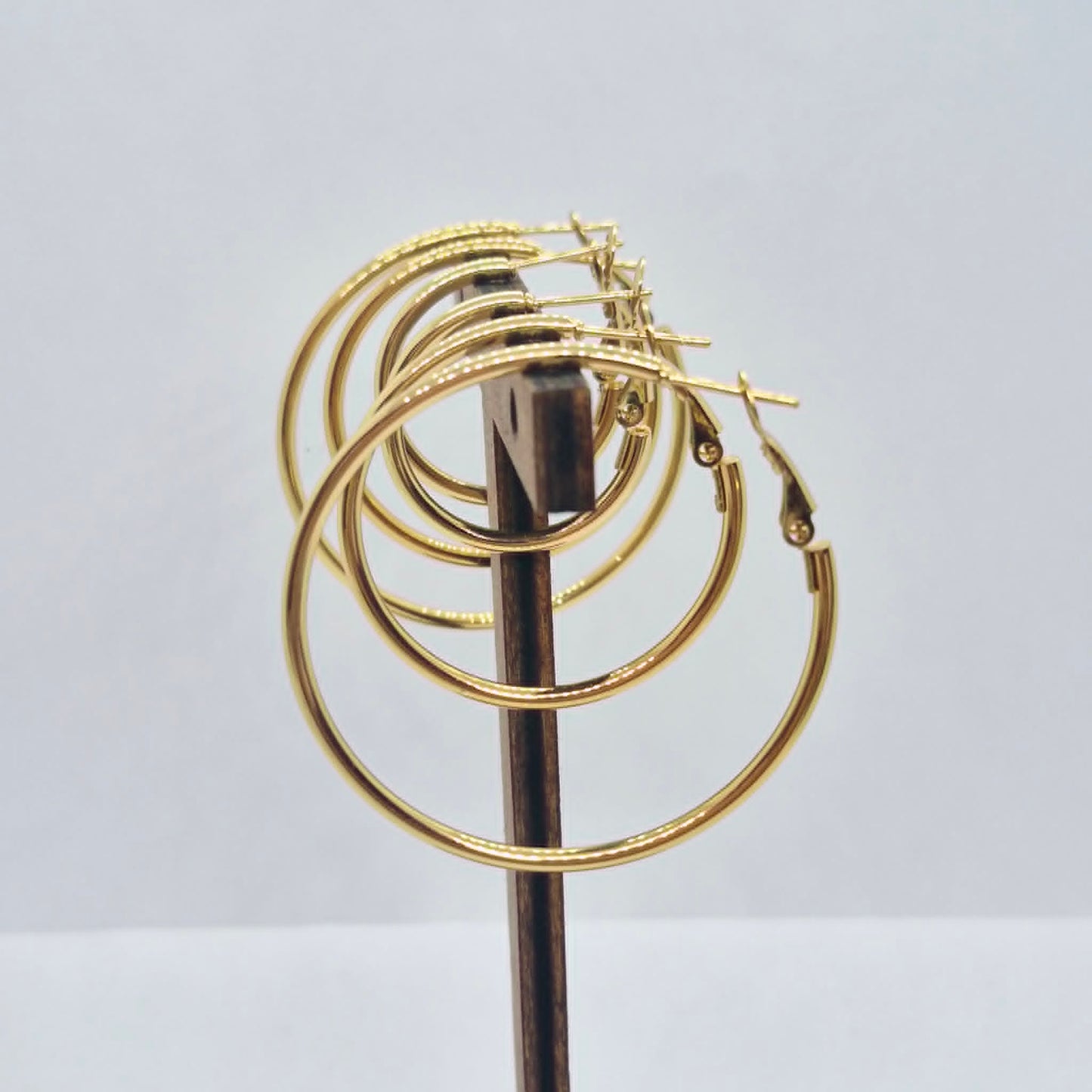 Stainless Steel Gold Plated Hoop Earrings