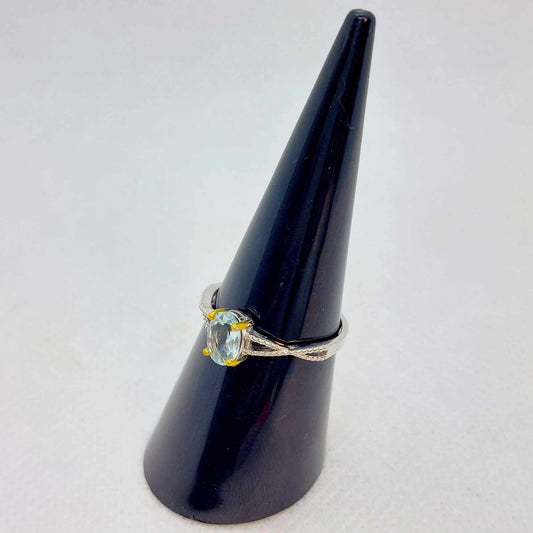 Natural Aquamarine 1ct Ring in Sterling Silver