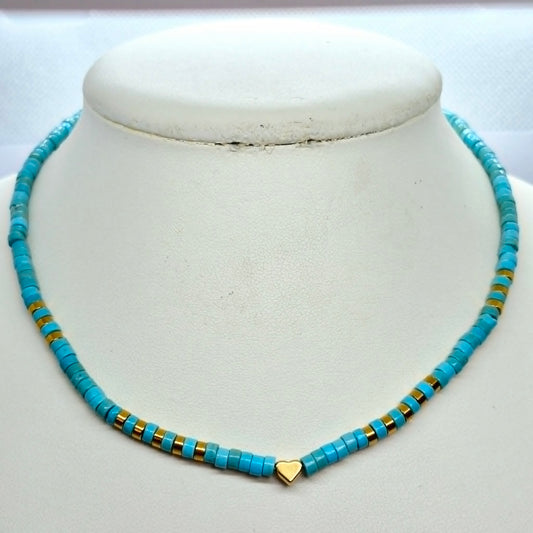 Natural Turquoise Choker in 4mm Stones