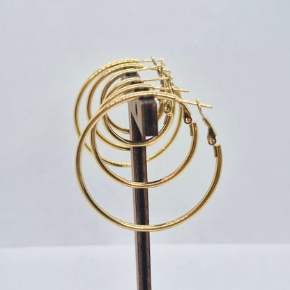 Stainless Steel Gold Plated Hoop Earrings
