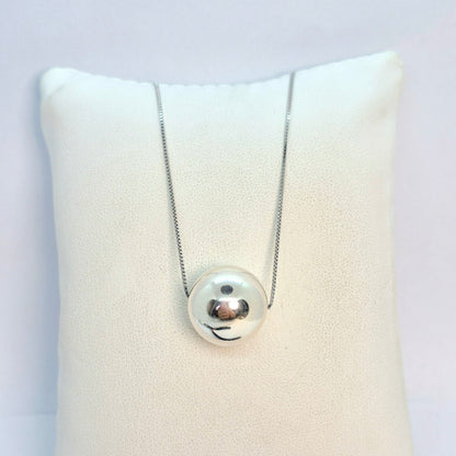 925 Sterling Silver Ball Pendant Necklace with Sterling Silver Chain