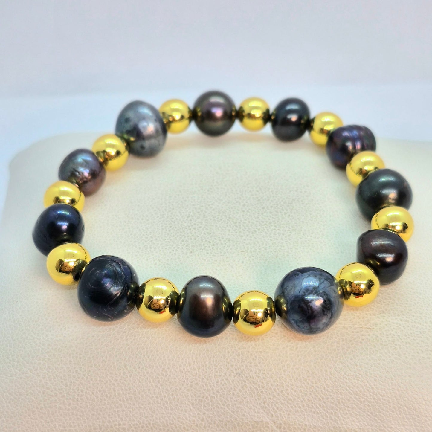 Natural Irregular sized Peacock Pearl Bracelet