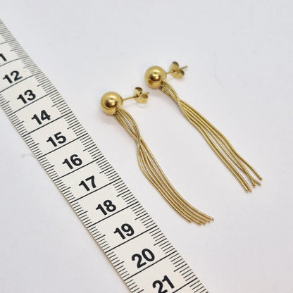 Gold Plated Stainless Steel Dangle Earrings