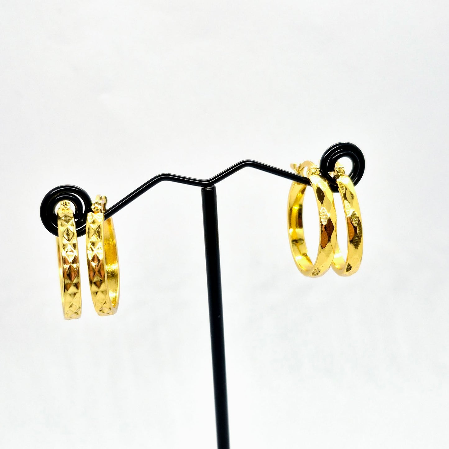 Hoop Earrings in Gold Plated Stainless Steel