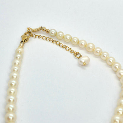 Natural Vintage Pearl Necklace Refurbished Perfect Round Pearls, Exceptional Quality