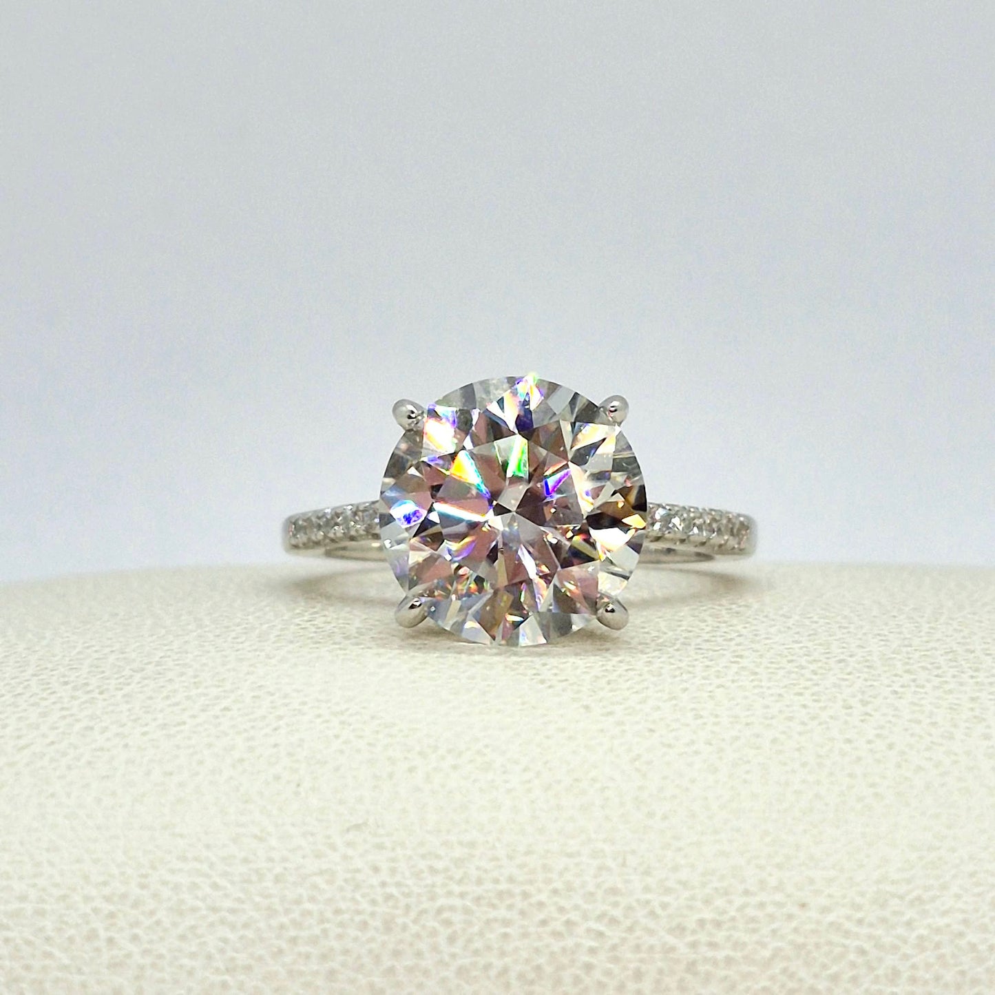 5ct Moissanite Diamond Ring in Sterling Silver