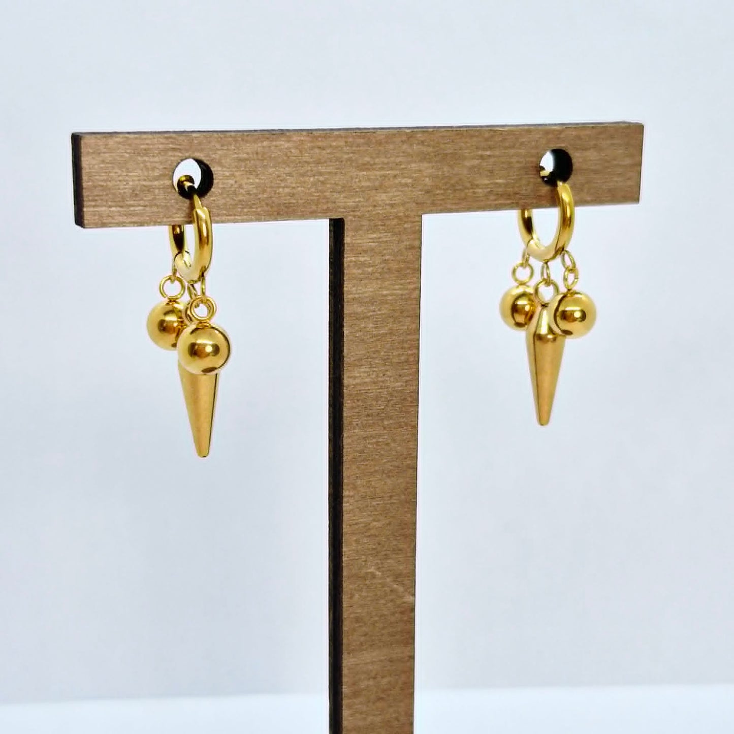Stainless Steel Hoop Earrings Gold Plated