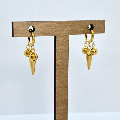 Stainless Steel Hoop Earrings Gold Plated