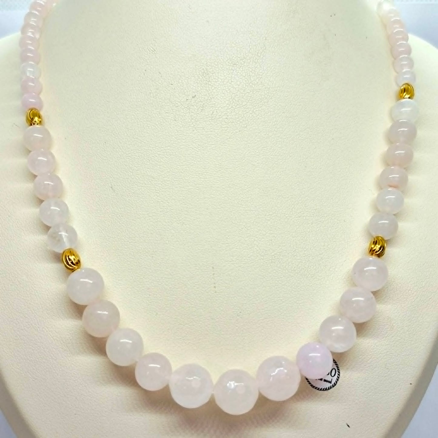 Natural Rose Quartz Necklace Choker in 8-12mm Stones