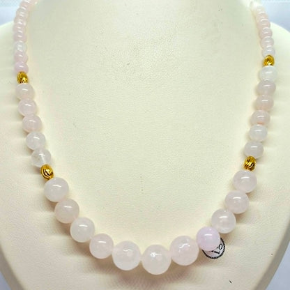 Natural Rose Quartz Necklace Choker in 8-12mm Stones