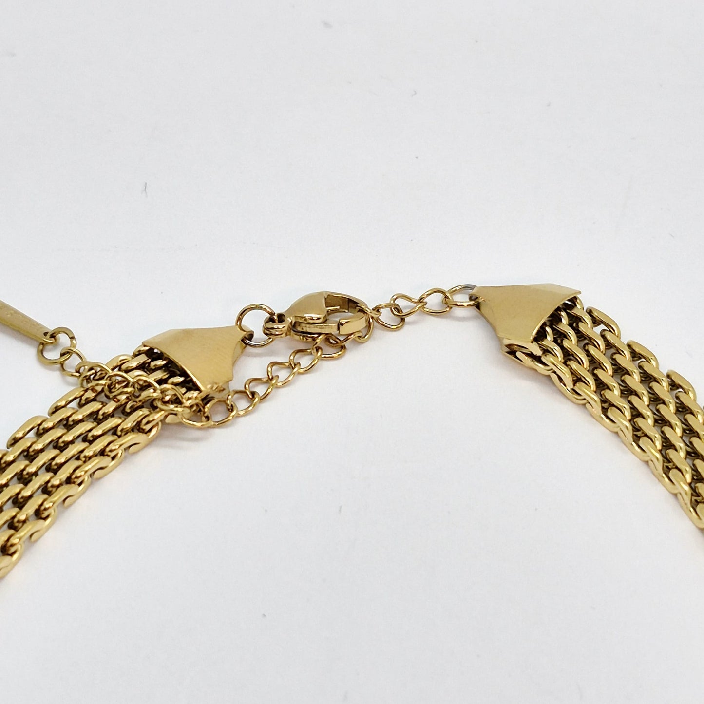 Gold Platted Stainless Steel Flat Chain Necklace Choker