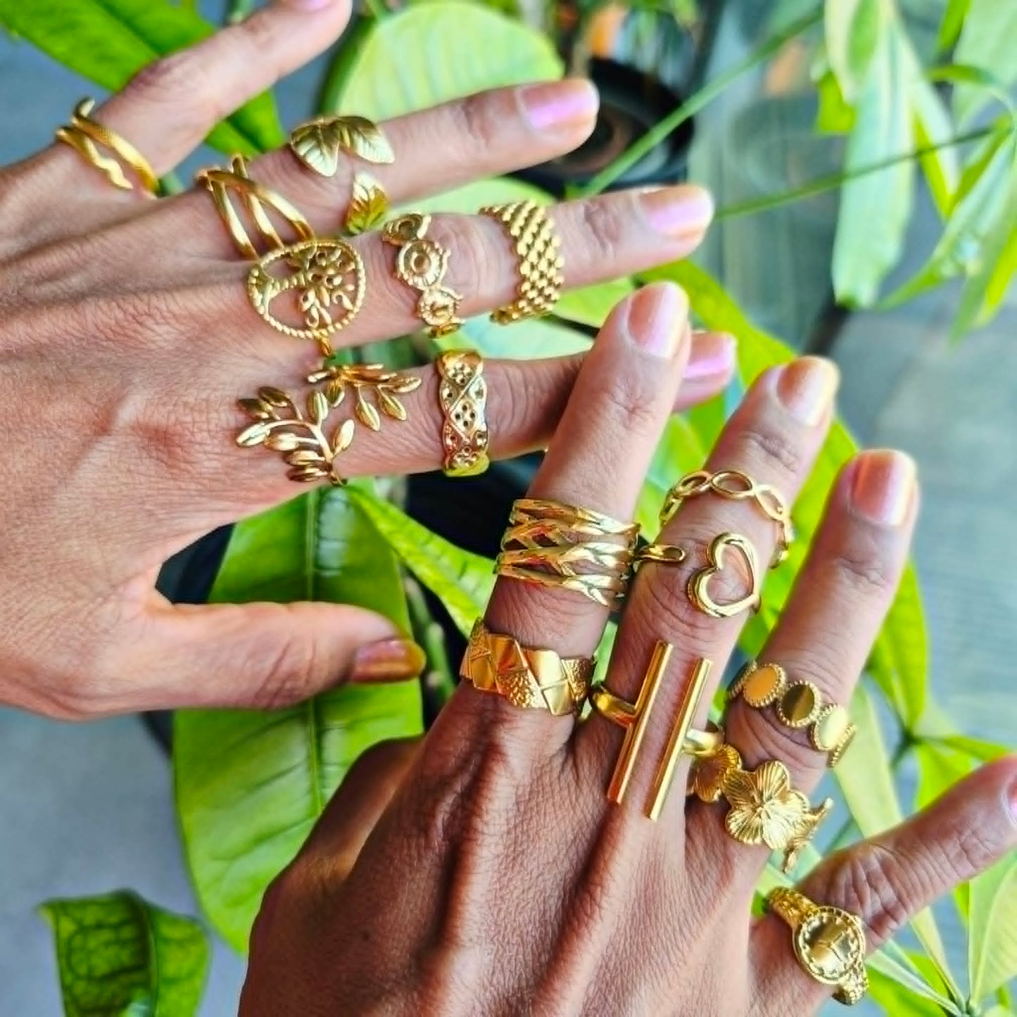 Gold Plated Stainless Steel Ring Resizeable