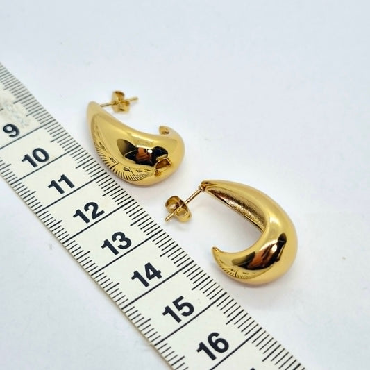 RainDrop Earrings in Stainless Steel Gold Plating