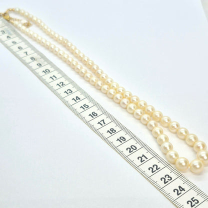 Natural Vintage Pearl Necklace Refurbished Perfect Round Pearls, Exceptional Quality