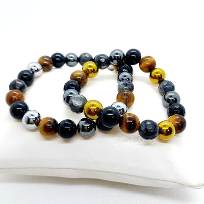 Protection Bracelet with a choice of Natural Stones like Obsidian, Onyx, Hematite, Amethyst, Labradorite & Tiger Eye