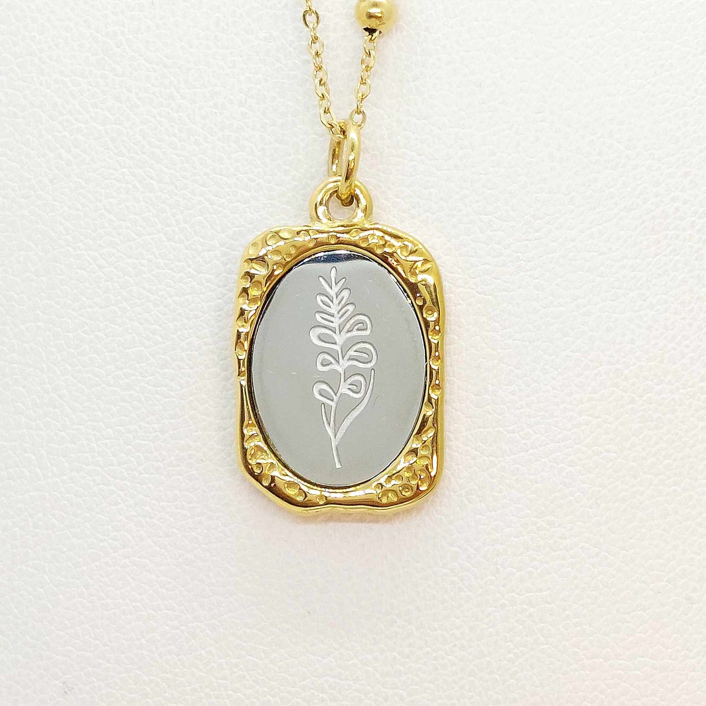 Gladiolus the Flower of the Month August Pendant with Stainless Steel Chain Necklace