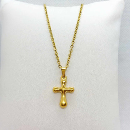 Cross Pendants with Stainless Steel Chain Necklace Gold Plated