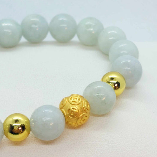 Natural Burmese Jade Bracelet with 10mm Stones