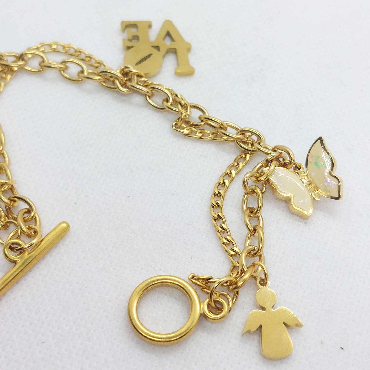 Lucky Charm Bracelet in Stainless Steel Gold Plated
