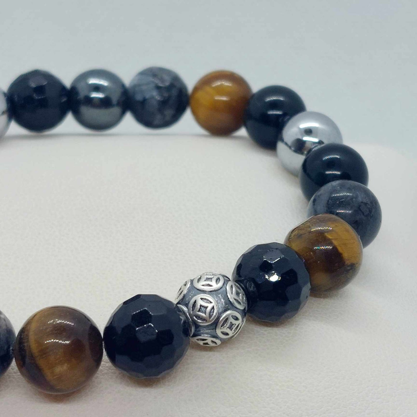 Protection Bracelet with a choice of Natural Stones like Obsidian, Onyx, Hematite, Amethyst, Labradorite & Tiger Eye