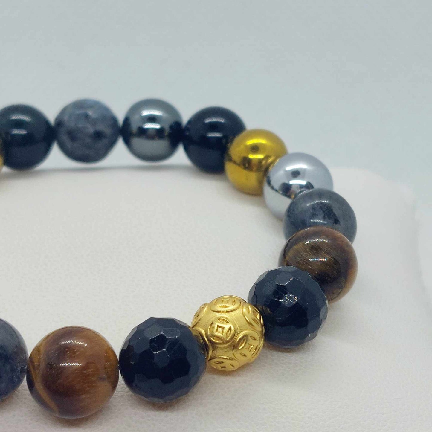 Protection Bracelet with a choice of Natural Stones like Obsidian, Onyx, Hematite, Amethyst, Labradorite & Tiger Eye