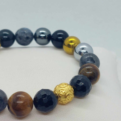Protection Bracelet with a choice of Natural Stones like Obsidian, Onyx, Hematite, Amethyst, Labradorite & Tiger Eye