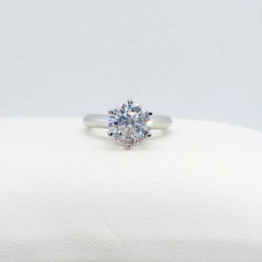 Sona Diamond 3ct Ring in Sterling Silver Lab Created