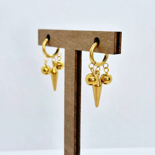 Stainless Steel Hoop Earrings Gold Plated