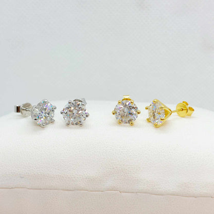 Moissanite 2ct Diamond Earrings in Sterling Silver