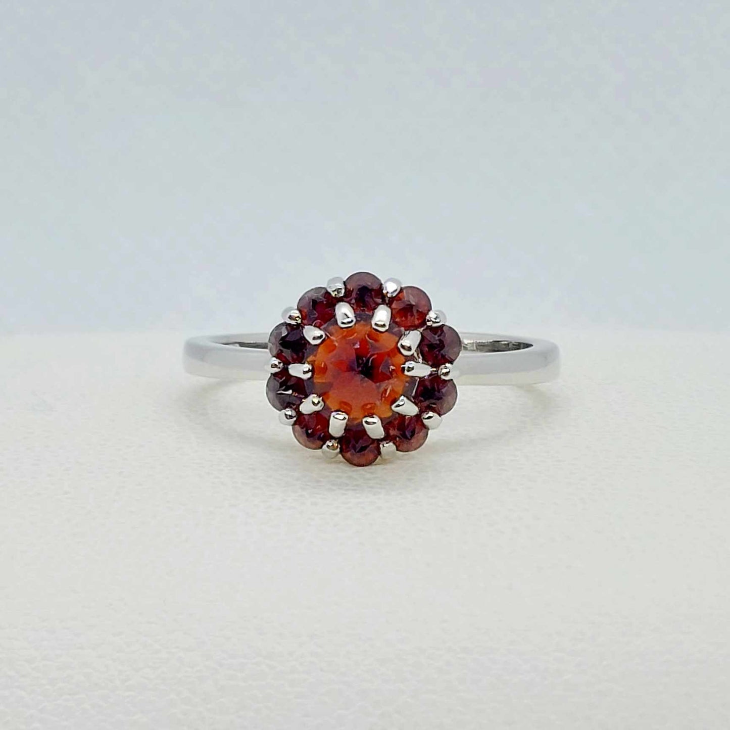 Natural Garnet Ring in Sterling Silver
