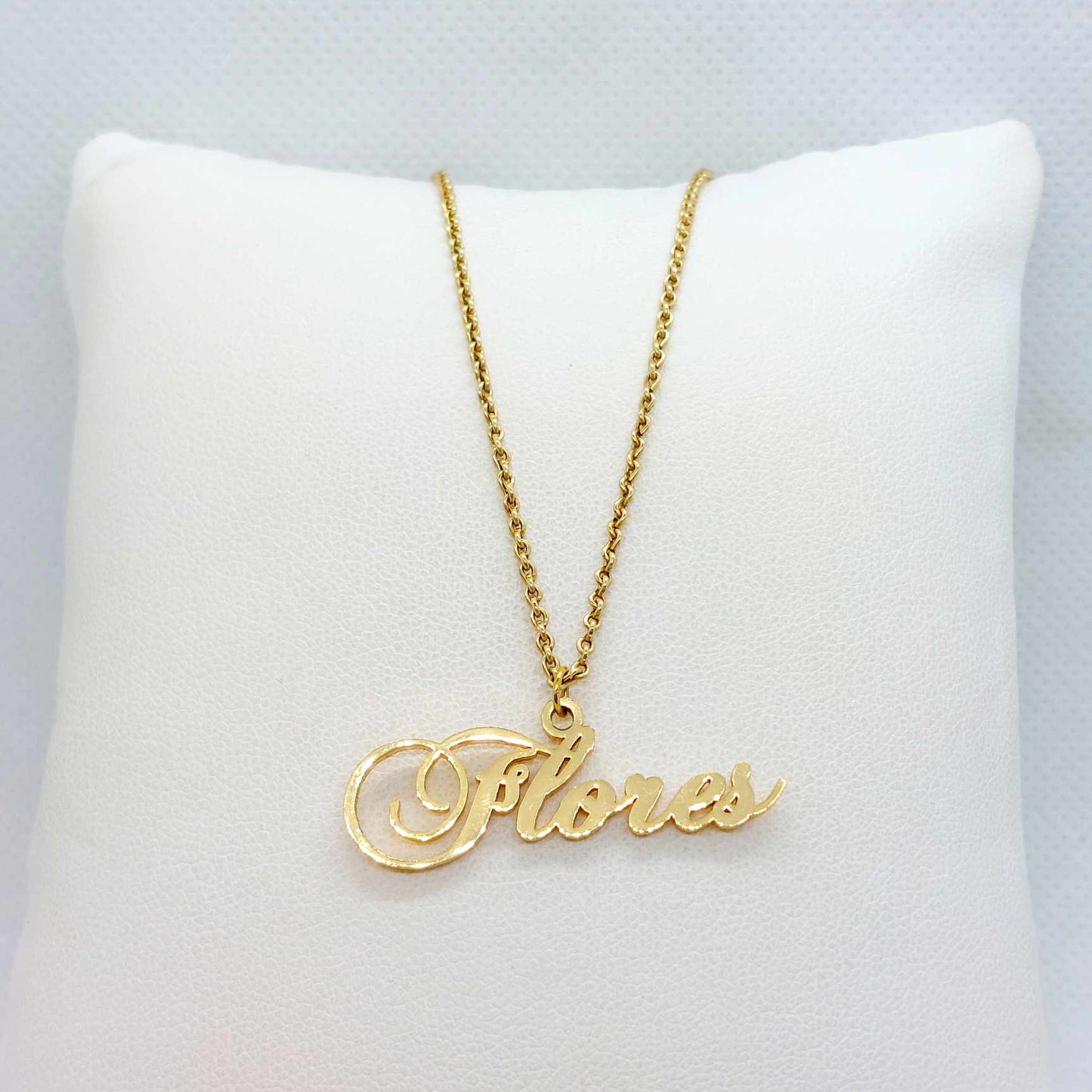 Customizeable Name Pendant In Stainless Steel with Gold Plated Chain Necklace