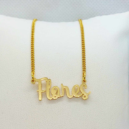 Customizeable Name Pendant In Stainless Steel with Gold Plated Chain Necklace