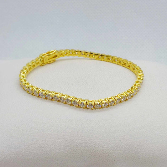 Moissanite Bracelet with stones of 0,1ct in Gold Plated Sterling Silver