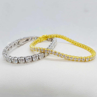 Moissanite Bracelet with stones of 0,1ct in Gold Plated Sterling Silver
