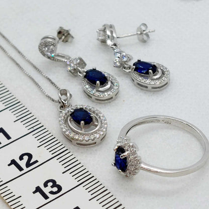 Natural Sapphire Ring 0,5ct in Sterling Silver