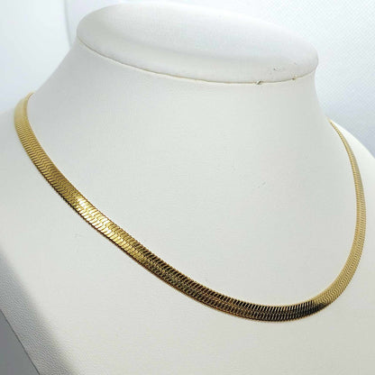 Snake Chain Necklace in Gold Platted Stainless Steel