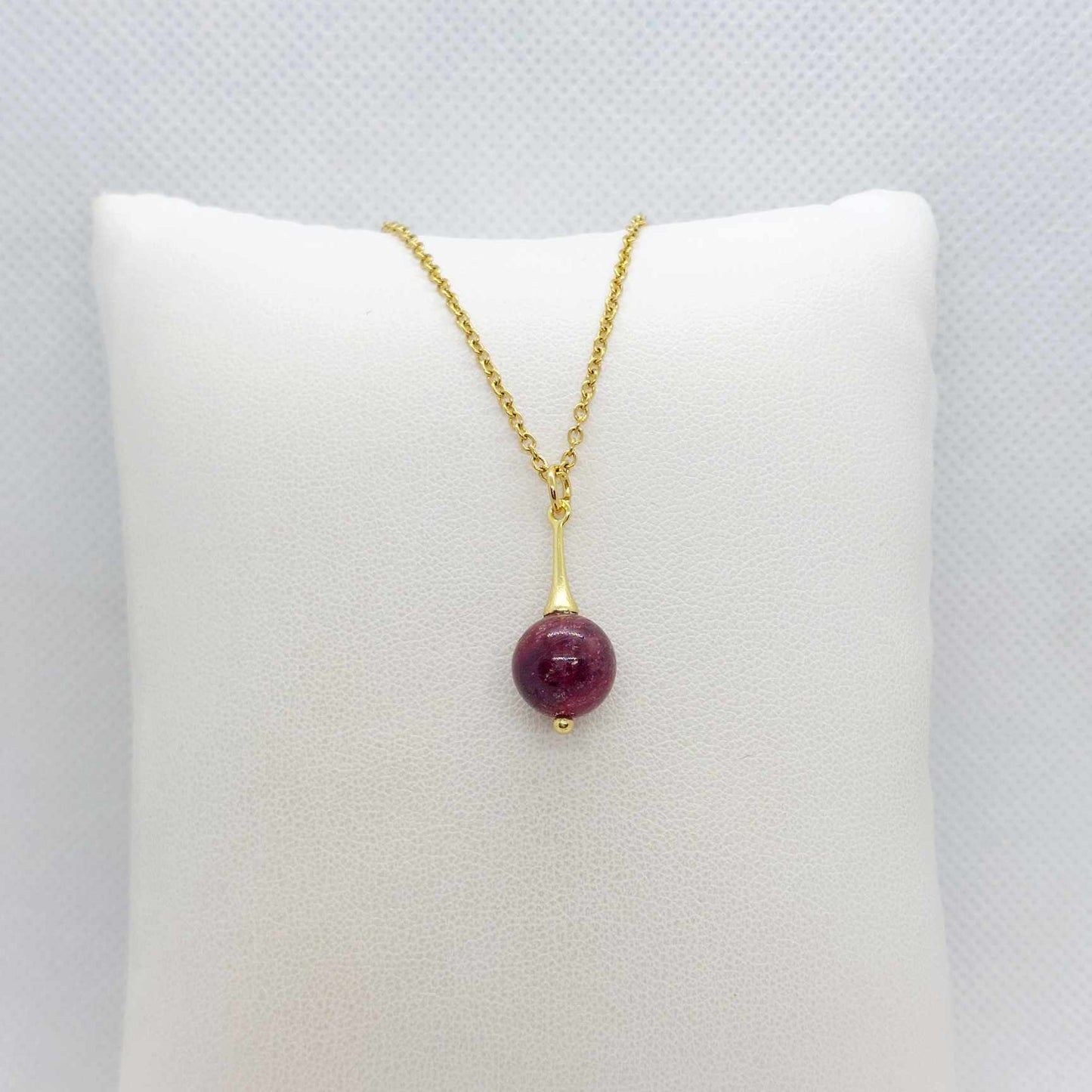 Natural AAA Ruby Stone Set in Stainless Steel Gold Plated