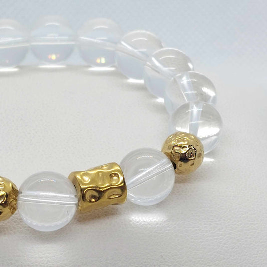 Natural Clear Crystal Quartz Bracelet in 10m Stones
