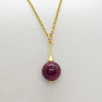 Natural AAA Ruby Stone Set in Stainless Steel Gold Plated