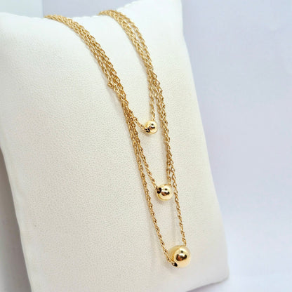Triple Chain Necklace in 10K Solid Gold