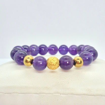 Natural Amethyst Bracelet in 10mm Stones