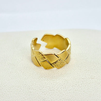 Gold Plated Stainless Steel Ring Resizeable