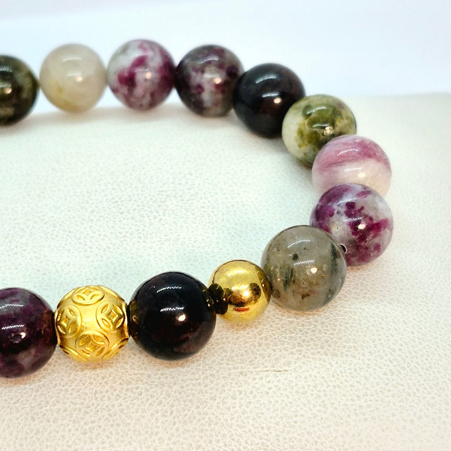 Natural Tourmaline Bracelet in 10mm Stones