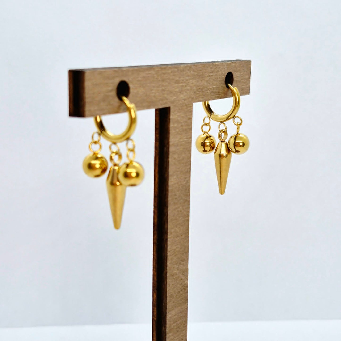 Stainless Steel Hoop Earrings Gold Plated