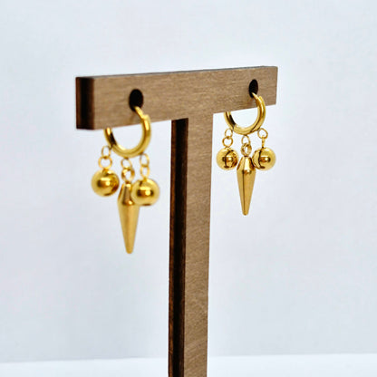 Stainless Steel Hoop Earrings Gold Plated
