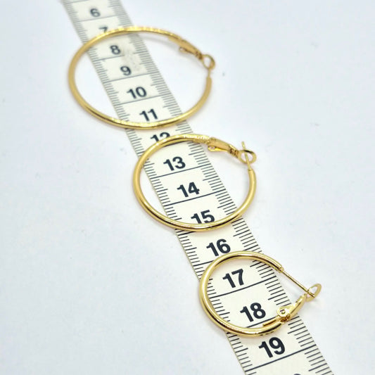 Stainless Steel Gold Plated Hoop Earrings