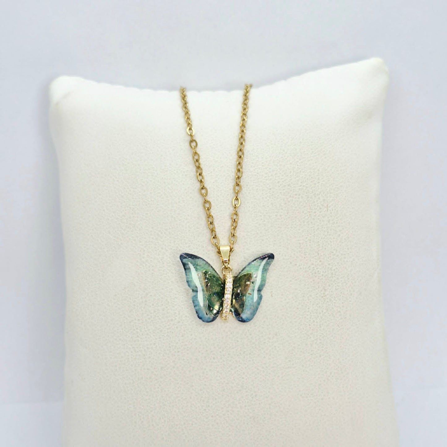 Butterfly Pendant with Gold Plated Stainless Steel Chain Necklace