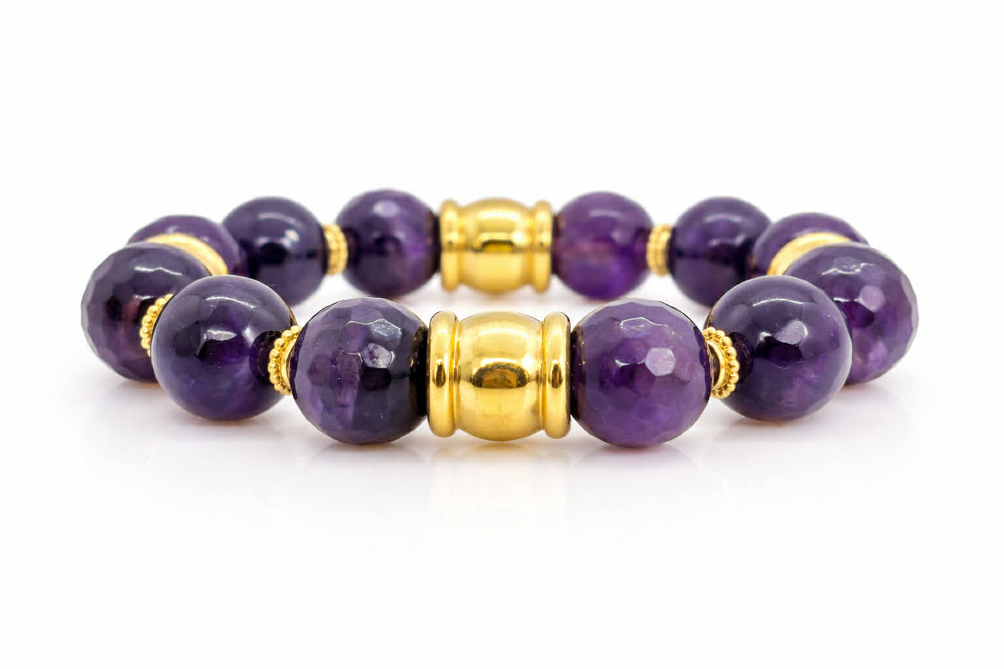 Natural Amethyst Bracelet in 12mm Stones