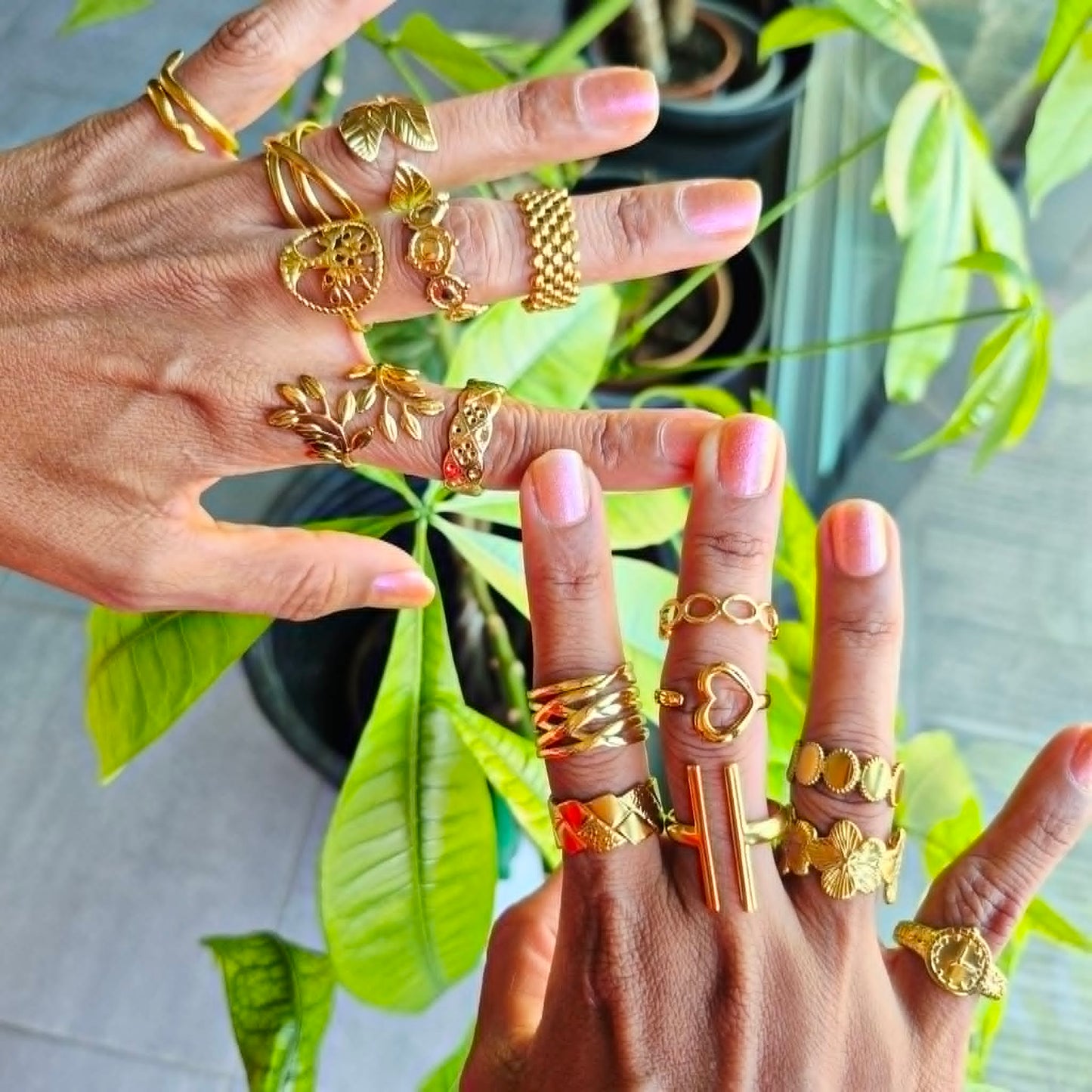 Gold Plated Stainless Steel Ring Resizeable