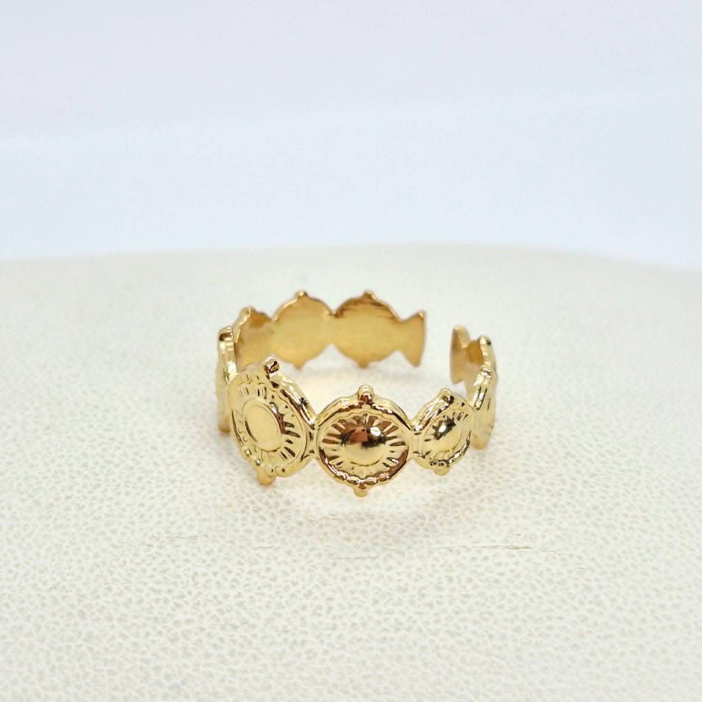 Gold Plated Stainless Steel Ring Resizeable